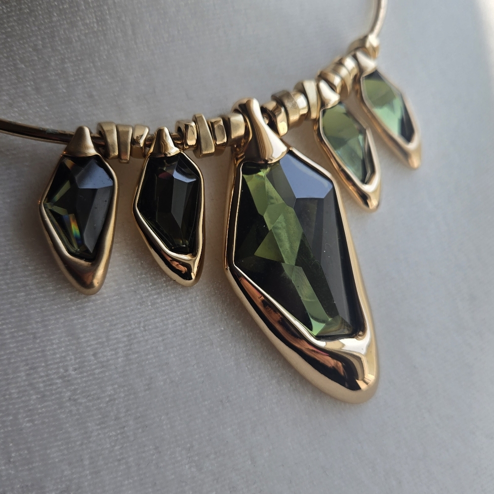 Elegant Robert Lee Morris Gold and Green Statement Choker